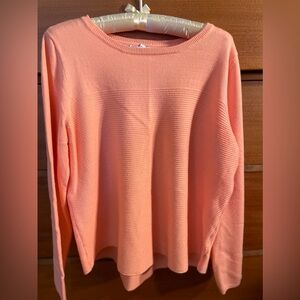 Croft barrow sweater XL Coral Round neck mutted ribbing Soft and Cozy